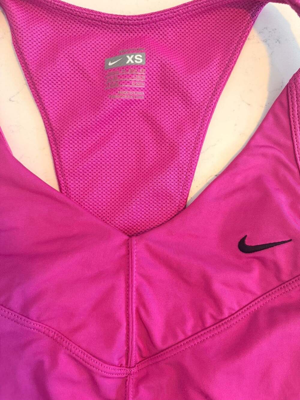 Nike Tennis Tank Top Size XS Pink Built In Bra - Picture 4 of 6